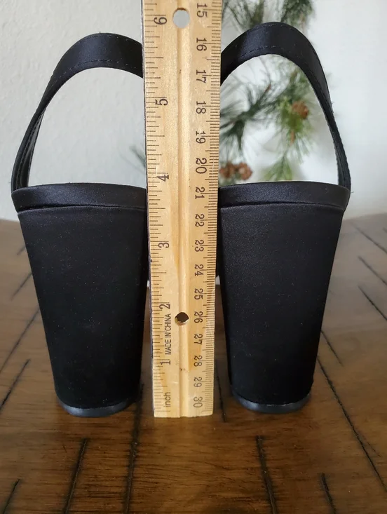 NWOB Jessica Simpson Naomia3 Nekira Black Satin Bow Slingback Heels NWOB - Picture 9 of 9